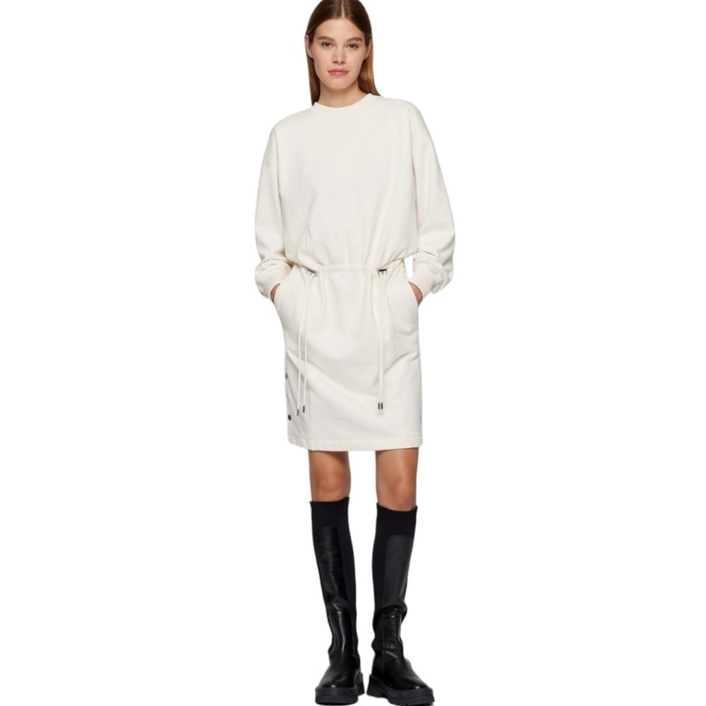 Hugo Boss RELAXED-FIT SWEATER DRESS WITH SIDE-SEAM SNAPS Size Medium NWT!